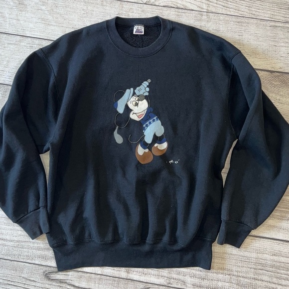 Vintage 90’s BVD Mickey Mouse Golfing Hand Painted Crewneck Sweatshirt - Picture 1 of 8